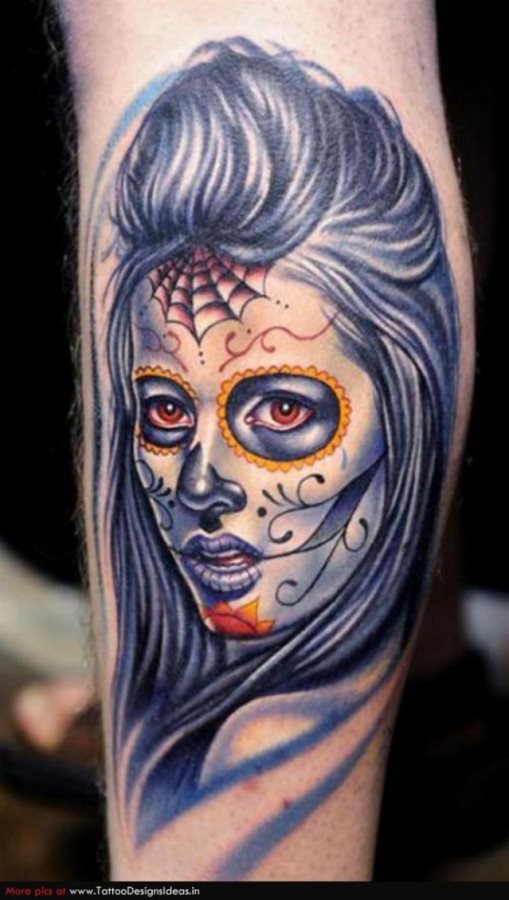Tatuajes de la niña blanca o la Santa Muerte mexicana