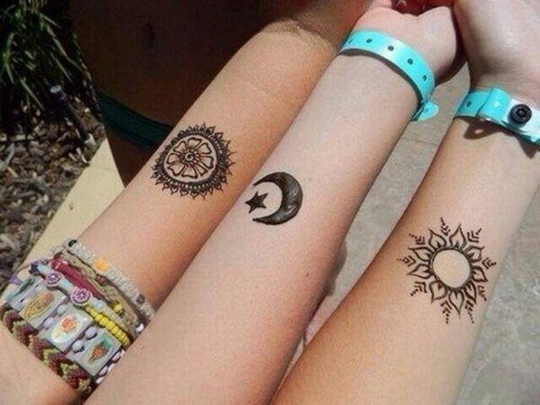 Sun and Moon Friendship Symbol Tattoos - wide 5