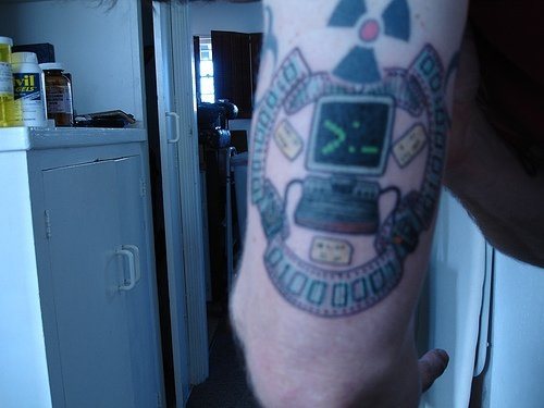 computerfreak nerd tattoo 1052