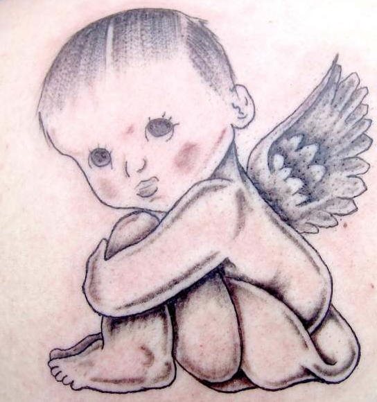 Baby engel motive tattoo Schutzengel Tattoo