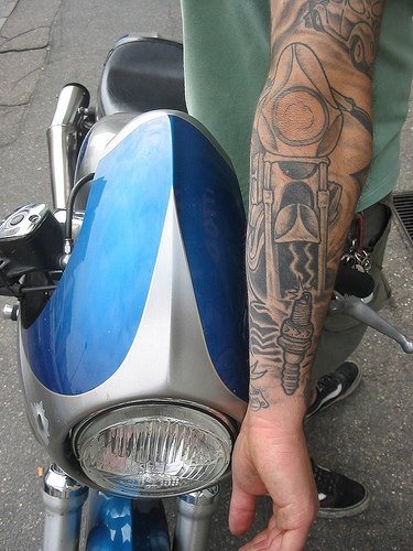 fahrrad motorrad tattoo 518