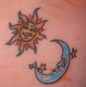 mond sonne tattoo 1053