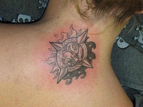 mond sonne tattoo 1069