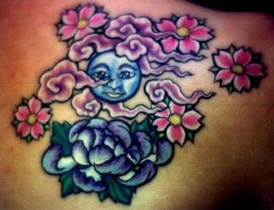 mond sonne tattoo 1072