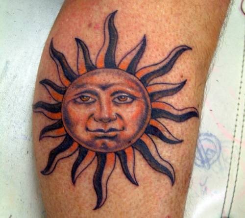 mond sonne tattoo 1086