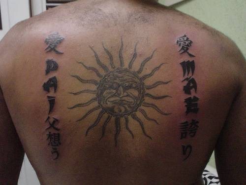 mond sonne tattoo 1091