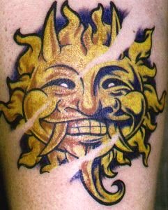 mond sonne tattoo 1004