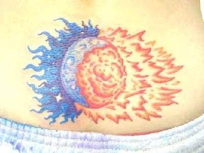 mond sonne tattoo 1010