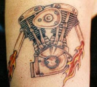 motorradfahrer tattoo 1003