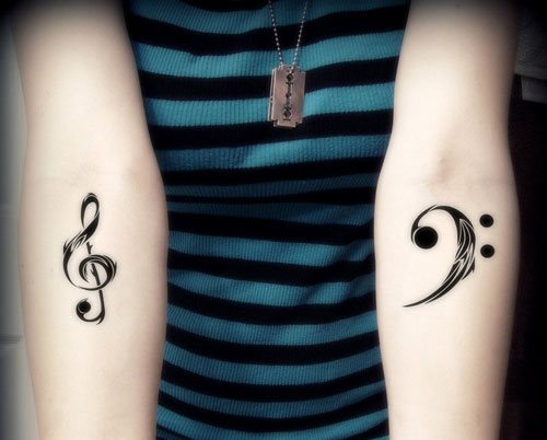 43 notenschlüssel tattoos violinschlüssel und bassschlüssel