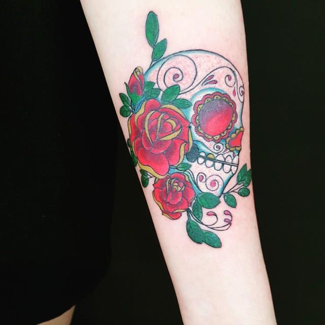 Mexikanische Totenkopfe Tattoo 01