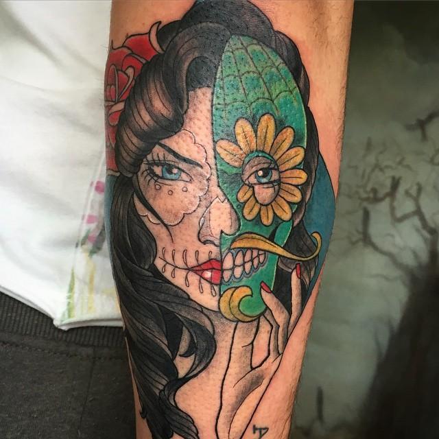 Mexikanische Totenkopfe Tattoo 19