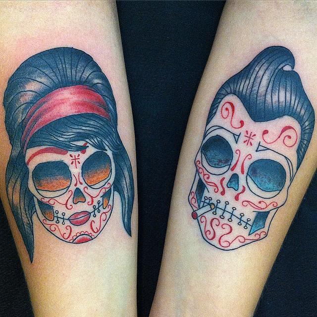 Mexikanische Totenkopfe Tattoo 49
