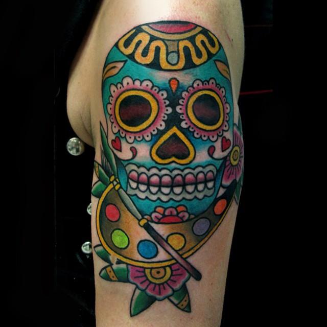 Mexikanische Totenkopfe Tattoo 57