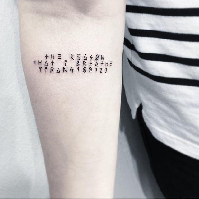 Satz Phrase Tattoo 155