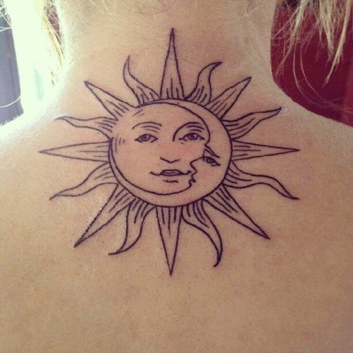 Sonne Mond Und Sterne Line Art Tattoovorlagen24 Com