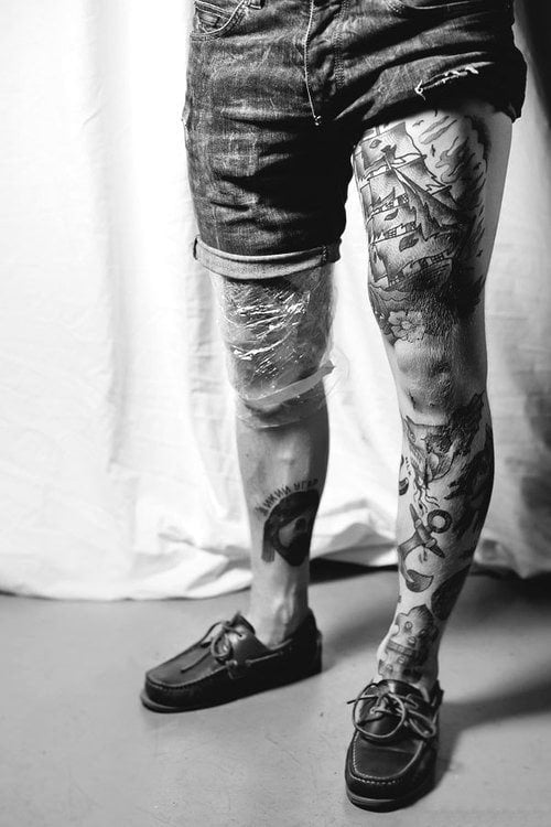 Bein mann tattoo Tattoo Unterschenkel