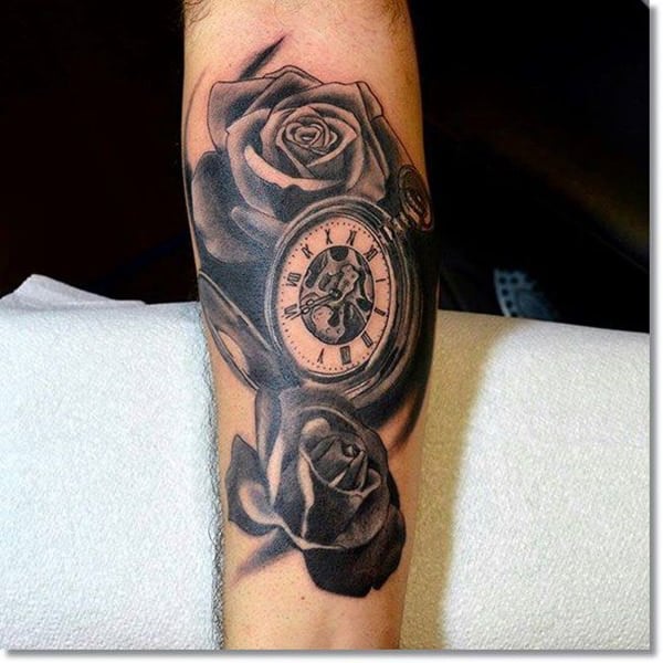 taschenuhr tattoo 135