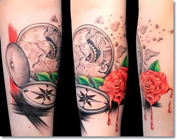 taschenuhr tattoo 199