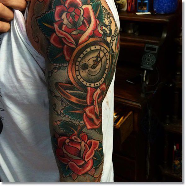 taschenuhr tattoo 205