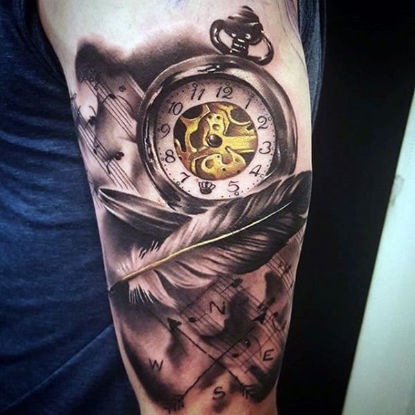 taschenuhr tattoo 251