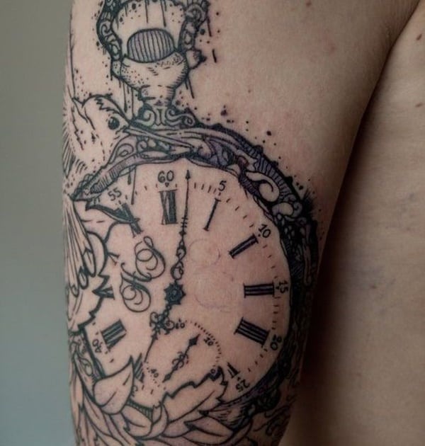 taschenuhr tattoo 287