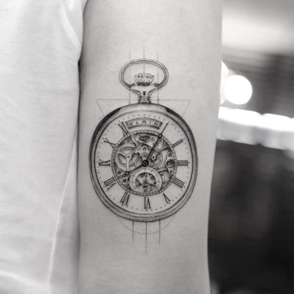 taschenuhr tattoo 291