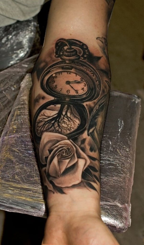 taschenuhr tattoo 329