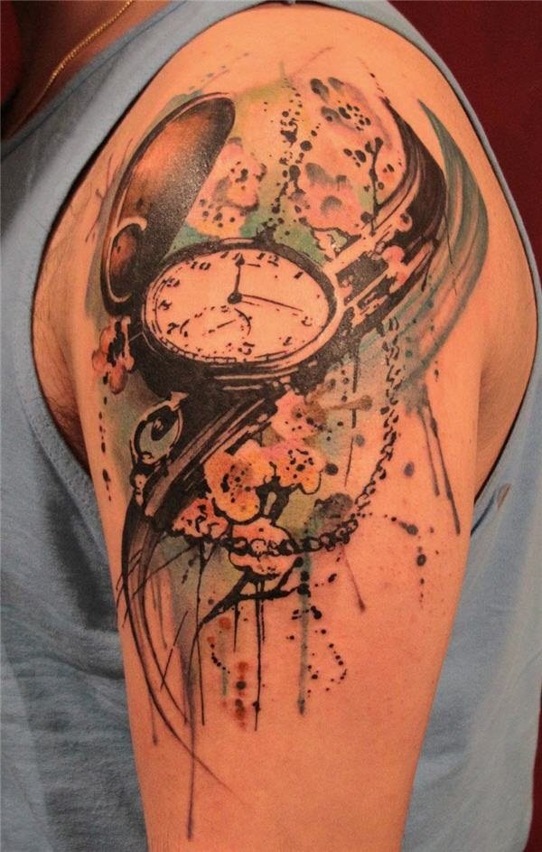 taschenuhr tattoo 393