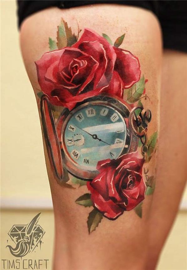 taschenuhr tattoo 421