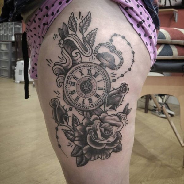 taschenuhr tattoo 423