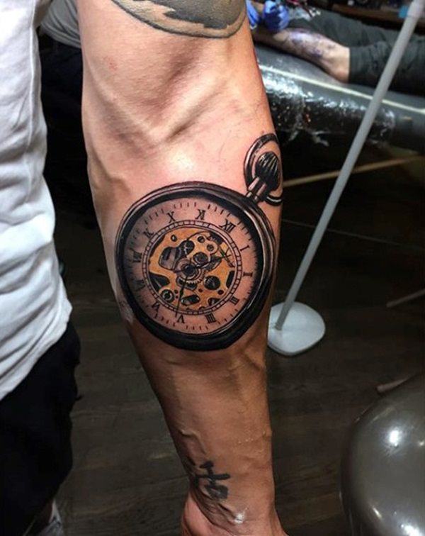 taschenuhr tattoo 457