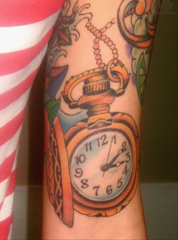 taschenuhr tattoo 689