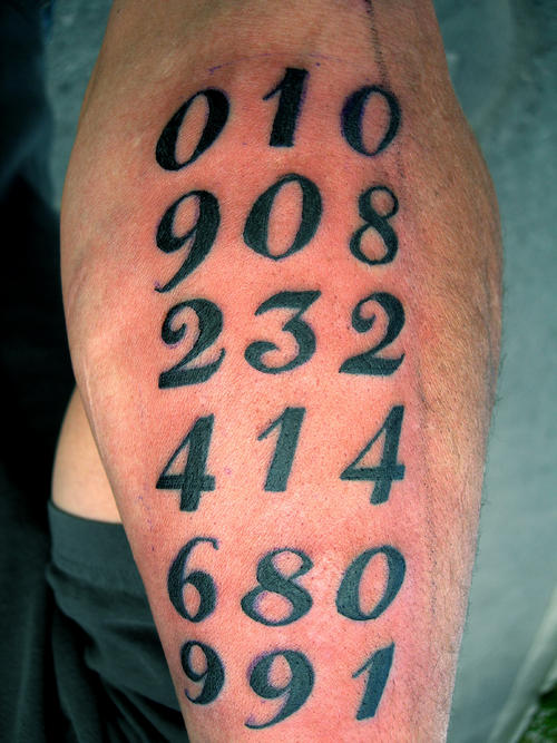 Bildergalerie mit 59 wichtigen Tattoos von Nummern und Zahlen