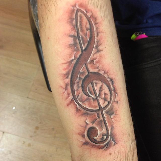 tatuaje nota musical 411