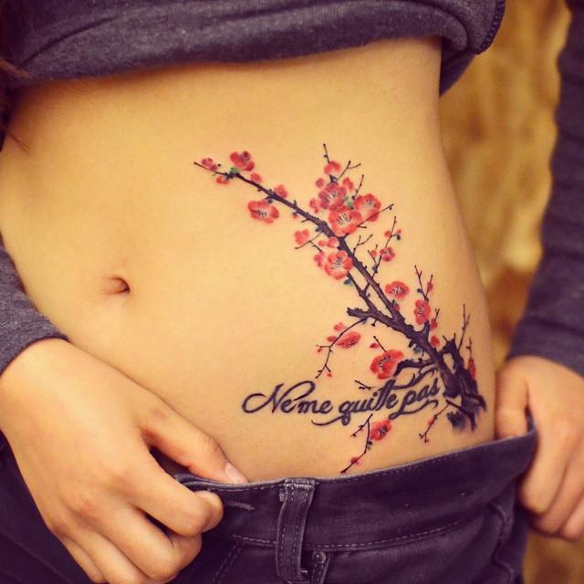 tatuaje flor cerezo sakura 201