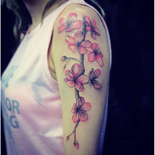 tatuaje flor cerezo sakura 351