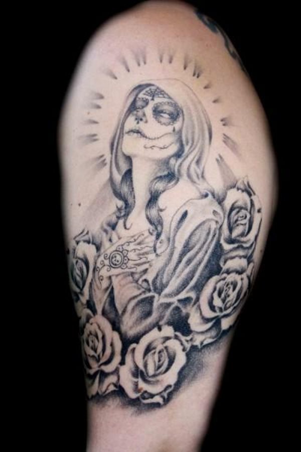 Tatuajes de la niña blanca o la Santa Muerte mexicana