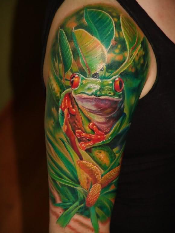 135 Tatuajes de anfibios: Ranas y sapos