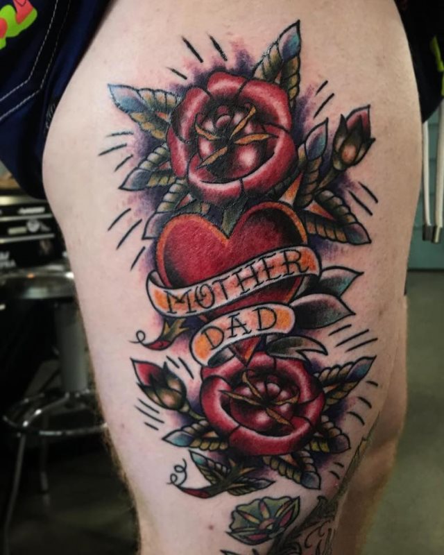 tattoo femenino con rosa 107