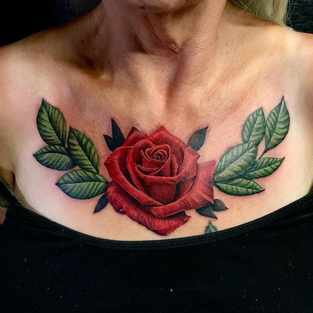 tattoo femenino con rosa 60
