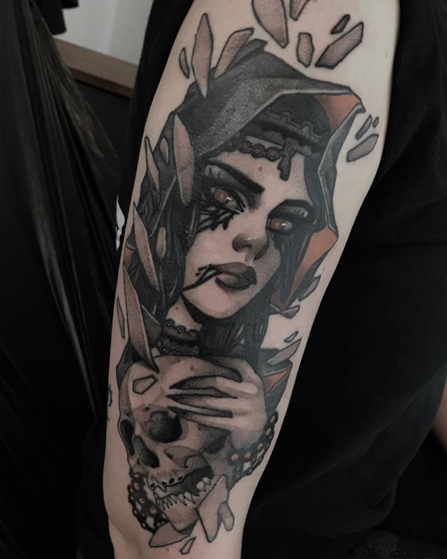 tattoo femenino de bruja 21