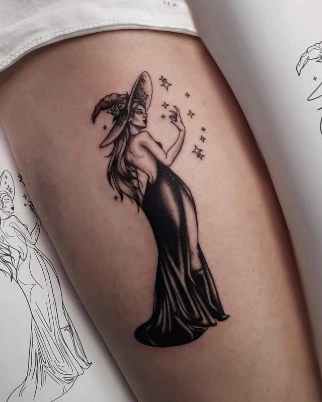 tattoo femenino de bruja 38