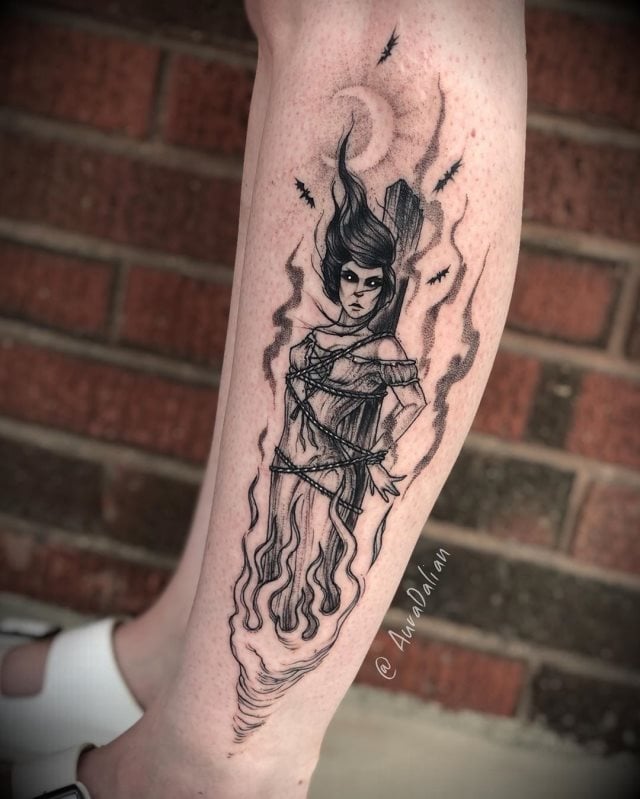 tattoo femenino de bruja 45