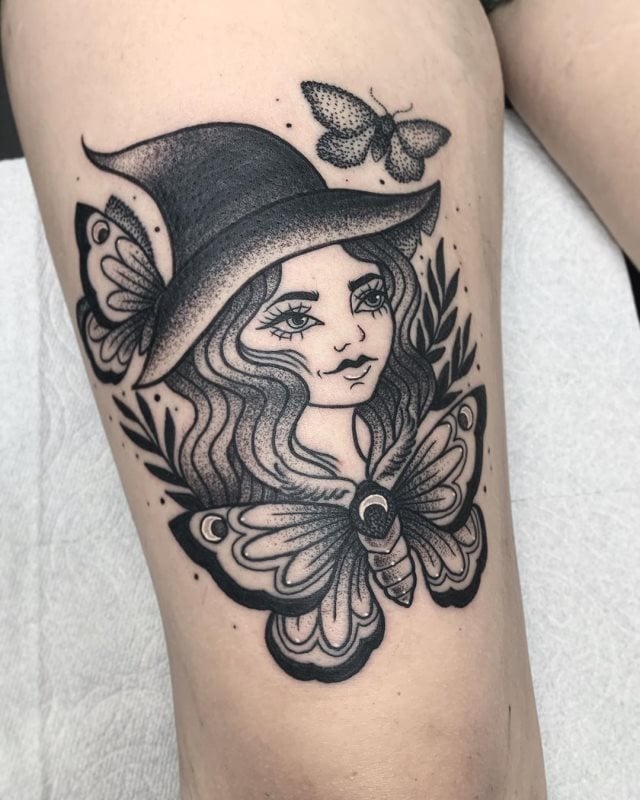 tattoo femenino de bruja 61