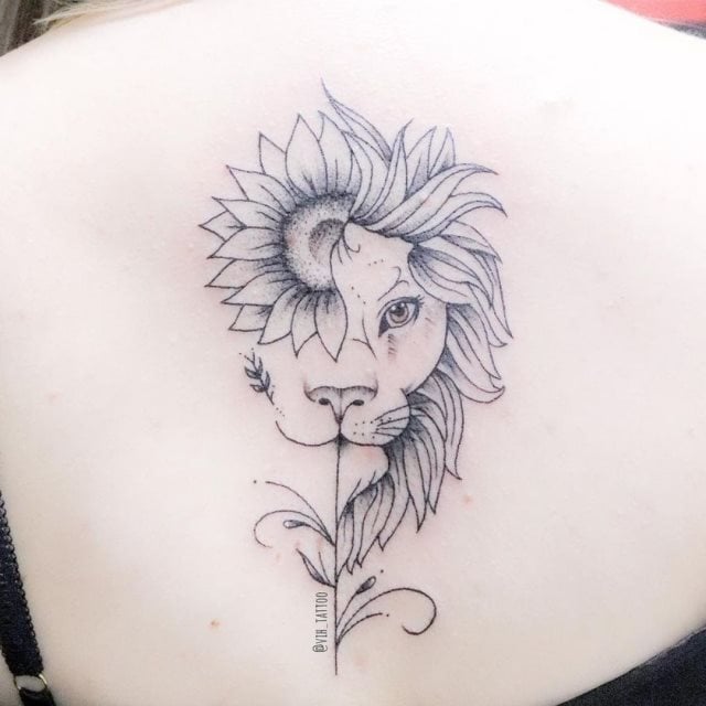 tattoo femenino leon para la espalda 26
