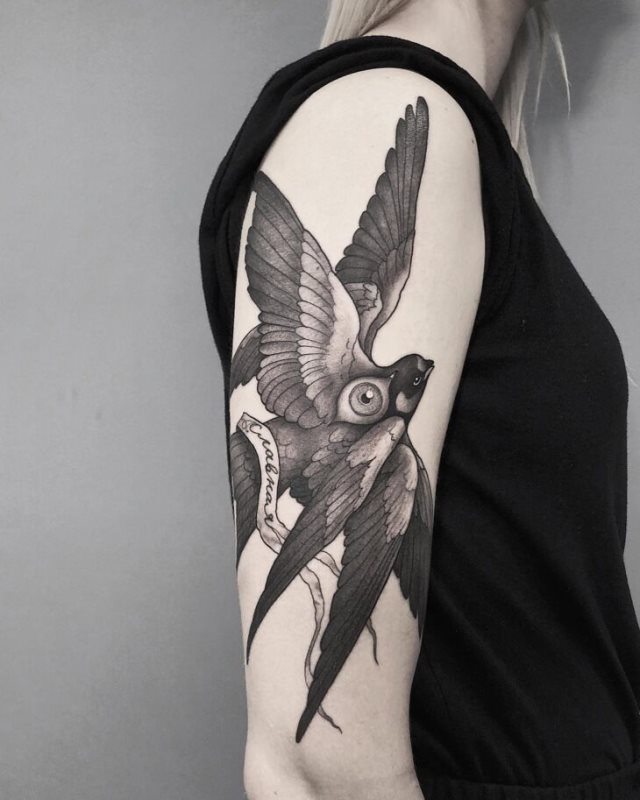 tattoo femenino pajaro 54