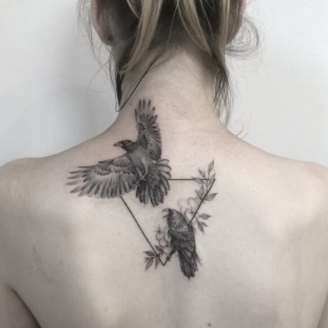 tattoo femenino pajaro 75