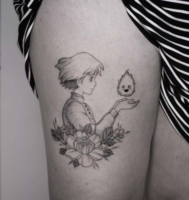 tattoo femenino para el muslo 53