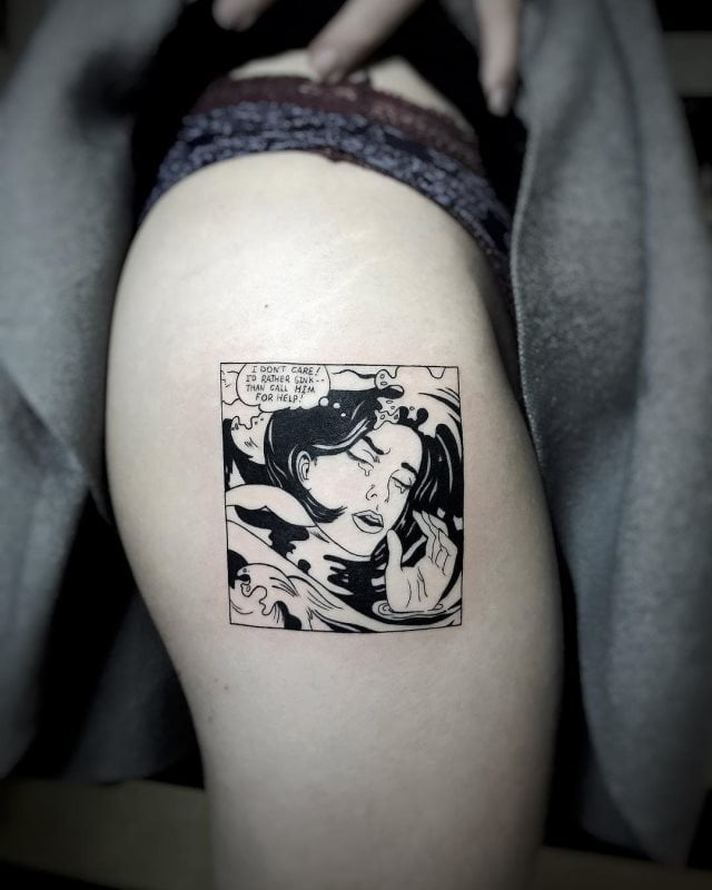tattoo femenino para el muslo 55